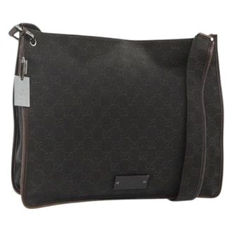 Gucci Pre-owned Cross Body Bags, female, Brown, Size: ONE SIZE Pre-owned Vintage GG Canvas Shoulder Bag