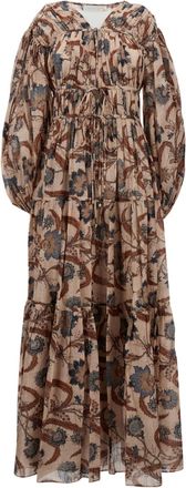 Zimmermann Maxi Dress With Puff Sleeves And V-Neckline