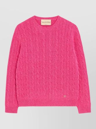 Valentino Garavani virgin wool cable knit crew neck sweater