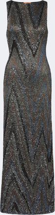 Missoni Zigzag sequined lam&eacute; maxi dress