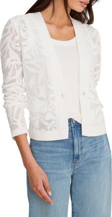 Nic+Zoe Garden Floral Lace Single Button Jacket in Paper White at Nordstrom, Size Xx-Large