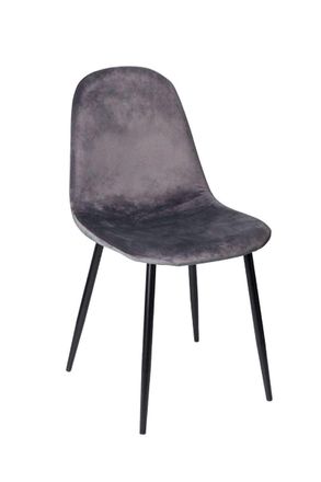 Regalos Miguel Sillas - Silla Teok Black Terciopelo - Gris Oscuro