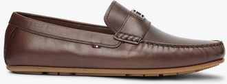 Tommy Hilfiger Mens Leather Driving Loafer - Brown - US 11.5 / EU 45
