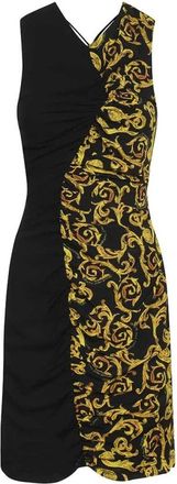 Versace Jeans Couture Polyester Bedrukte Jurk- Verzamelde Stijl - Dames - Casual kleedjes - Veelkleurig - M - Polyester - Kleedjes