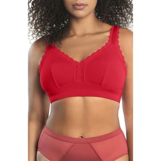 Affinitas Dalis Wire-Free Bralette in Racing Red at Nordstrom, Size 30