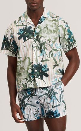 Ted Baker Anukis Relaxed Fit Camp Shirt in Mid-Pink at Nordstrom, Size 5