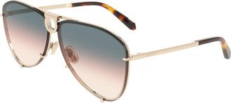 Ferragamo SF346S 710 Mens Sunglasses Gold Size 66