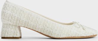 Charles & Keith Tweed Bow Ballet Pumps