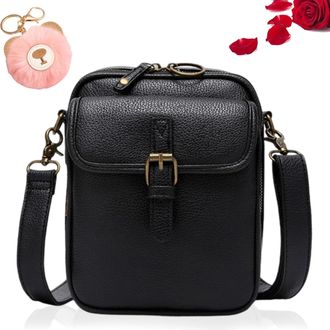 Generic Crossbody Bag, Small Messenger Crossbody Bags Vintage Built in Wallet Shoulder Purse with Card Slots (Black)