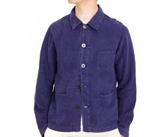 La Paz Baptista Worker Jacket In Navy Linen