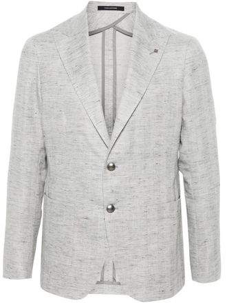 Tagliatore single-breasted herringbone blazer - Grey