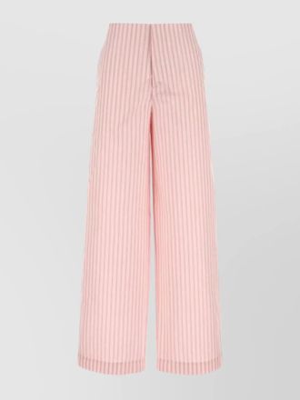 Alberta Ferretti striped embroidered wide-leg trousers