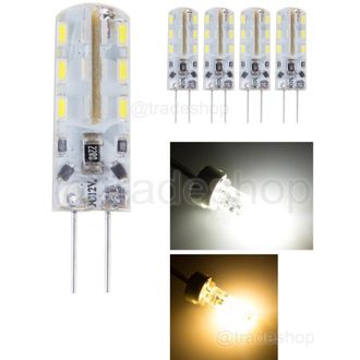 Trade Shop Trade Shop - 5 Bombillas Led G4 Smd 3014 De 12 V Cc, 3 W, Luz Blanca C&aacute;lida Y Fr&iacute;a
