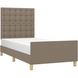 vidaXL Estructura De Cama Con Cabecero De Tela Gris Taupe 80x200 Cm Vidaxl