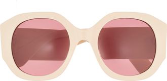 Chlo&eacute; 53mm Round Sunglasses in Ivory Ivory Red at Nordstrom Rack