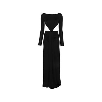 Elisabetta Franchi Cut-out Ruched-detail Maxi Dress