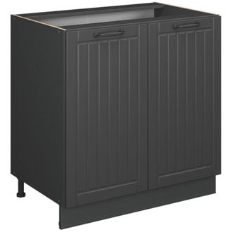 Vicco Armario Bajo Para Fregadero Fame-line, Gris Oscuro, 80 Cm Con Estante, Sin Encimera, Vicco