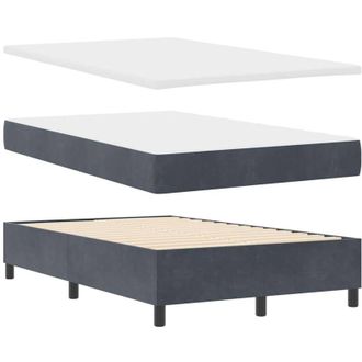 vidaXL Vidaxl - Cama Tipo Box Spring Gris Oscuro 120 X 190 Cm Terciopelo