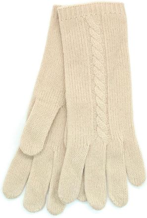 Portolano Cable Knit Cashmere Gloves in Heather Natural Camel at Nordstrom Rack