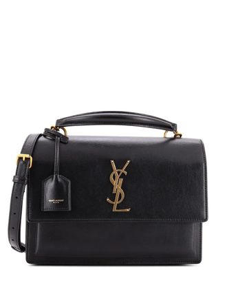 Saint Laurent Sunset Top Handle Leather Medium shoulder bag - Nero