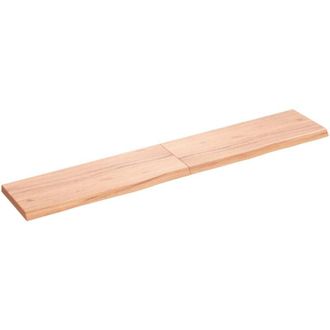 vidaXL Encimera Ba&ntilde;o Madera Maciza Tratada Marr&oacute;n Claro 160x30x(2-4)cm Vidaxl
