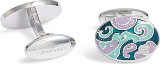 Clifton Wilson Oval Paisley Cuff Links in Lavender at Nordstrom