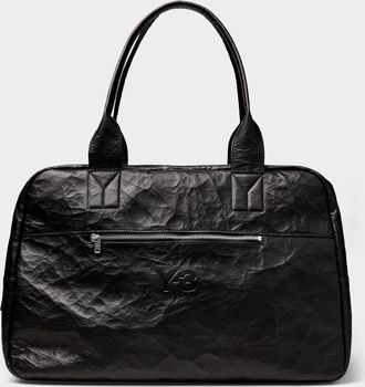 Yohji Yamamoto Mens Y-3 wrinkled leather weekender