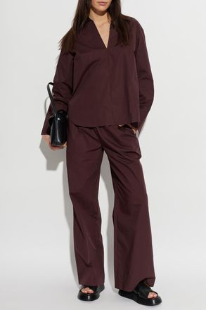 Sams&oslash;e & Sams&oslash;e Sajulio Trousers, Womens, Burgundy