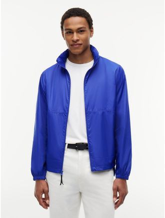 Tommy Hilfiger Mens Water-Repellent Ripstop Windbreaker - Blue - XXXL