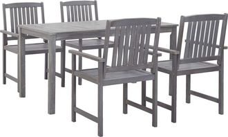 vidaXL Set De Comedor De Jard&iacute;n 5 Piezas Madera Maciza De Acacia Gris Vidaxl