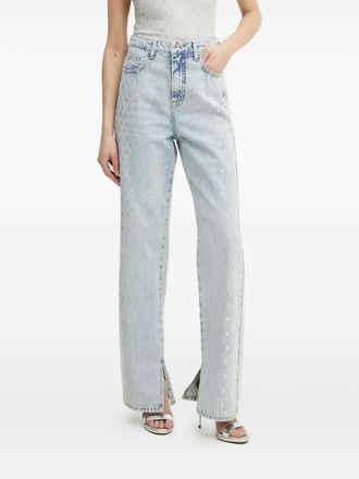 Patrizia Pepe Jeans dritti con decorazione - Blu