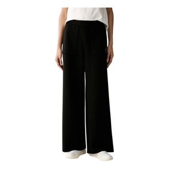 Karl Lagerfeld Broeken, Dames, Zwart, L, Wijde broek