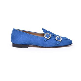 Edhen Milano Loafers, female, Blue, Size: 7 1/2 US Mocassino in Suede