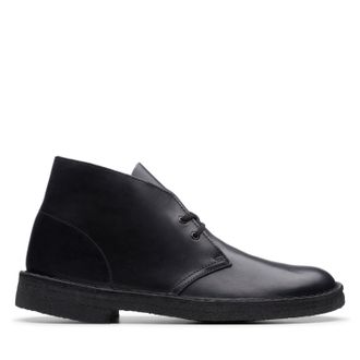 Clarks Desert Boot in Black Leather
