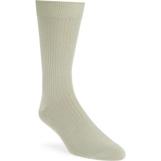Nordstrom Casual Rib Crew Socks in Green Seagrass at Nordstrom, Size Regular