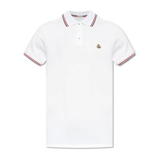 Moncler Polo Shirts, male, White, Size: S Polo with Logo