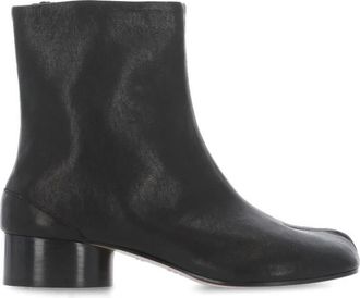 Maison Margiela Zwarte Leren Tabi Teen Laarzen - Dames - Laarzen met Hak - Zwart - 37 EU - Schoenen