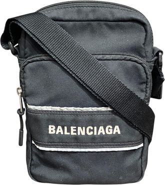 Balenciaga Black Nylon Messenger Bag (Pre-Owned)