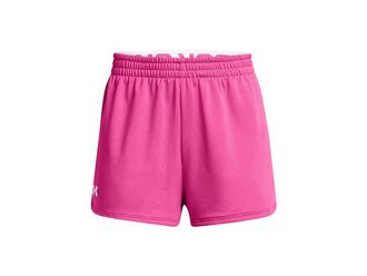 Under Armour Play Up Mesh Shorts (Big Kids) (Rebel Pink/White) Girls Shorts