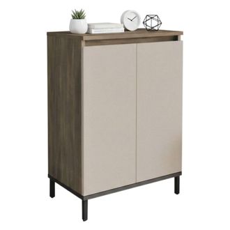 Dmora Aparador Phailin, Mueble 2 Estantes, Puerta Abatible, 2 Puertas, 60x36x86h Cm Marr&oacute;n