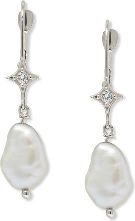 Anzie Emilia Gothic Star Cultured Pearl Drop Earrings in Silver at Nordstrom