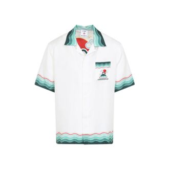 Casablanca Silk Short-Sleeved Shirt With Wave
