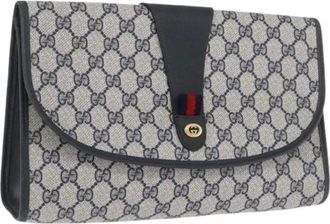 Gucci Pre-owned Clutches, female, Blue, Size: ONE SIZE Pre-owned Canvas Clutch Bag
