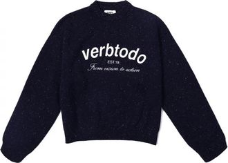 VERB TO DO Kvtd OV Jersey - Dames - Ronde hals truien - Zwart - M - Katoen - Truien & Vesten