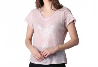 Astrid Sparkle Getaway Tee In Powder Pink