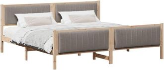 vidaXL Estructura De Cama Con Cabecera Marr&oacute;n Y Taupe 200 X 200 Cm Vidaxl