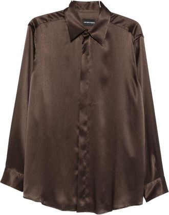 Emporio Armani Shirts Marrone-Uomo