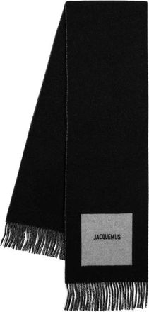 Jacquemus Rond Carr&eacute; Sjaal - Heren - Wintersjaals - Zwart - ONE Size - Wol - Accessoires