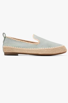 Cole Haan Womens Cloudfeel Asbury Slip On Loafer In Lily Pad Suede/ Raffia