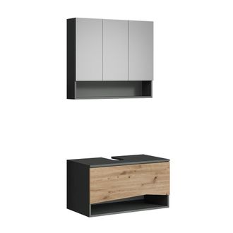 Vicco Conjunto De Muebles De Ba&ntilde;o Willow, Artesano, 2 Partes, Vicco